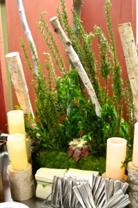 candles and greenery decoration